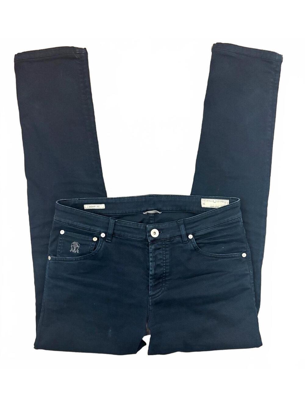 Brunello Cucinelli Navy Skinny Fit Jeans Size 30x31 US Made in Italy #luxury